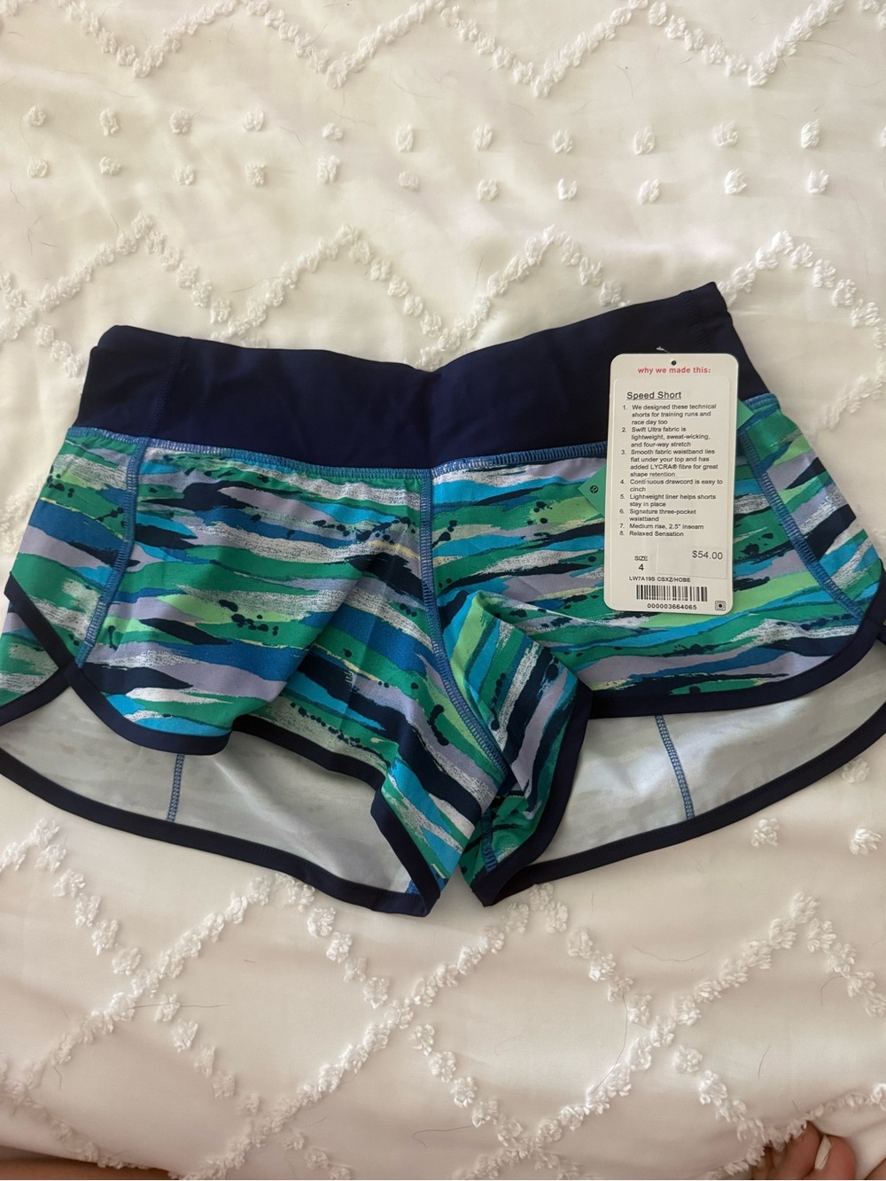 lululemon athletica Speed Short - Navy & Teal Print